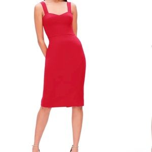 Red Strap Dress, Knee Length. Dress the Population. NWT